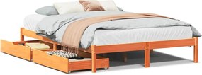vidaXL Cadru de pat fără saltea, maro ceruit 150x200 cm lemn masiv pin