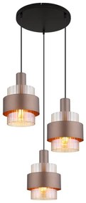 Lustra cu 3 pendule Sticla Chihlimbar Metal Bronz MILLEY