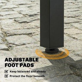 Outsunny Set Masă și Scaune pentru Grădină, Set pentru Luat Masa în Aer Liber 7 piese, Gri | Aosom Romania