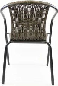 Set de scaune de grădină, stivuibile, gri închis, 4 buc