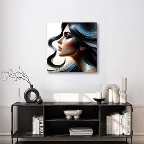 Tablou profil elegant cu păr colorat