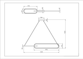 Zuma Line P241145502A - Lustra LED pe cablu RAVON, 2xLED/40W/230V, negru/auriu