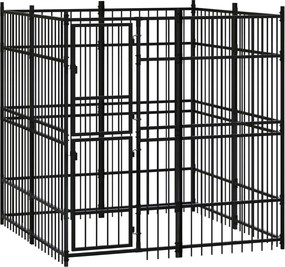 vidaXL Padoc pentru câini de exterior, 3,69 m², oțel