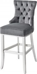 Scaun de bar stil baroc Castle Deluxe, gri