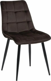 Scaun CHIC, maro - Bluvel 48, stofa catifelata/metal, 50x58x88 cm