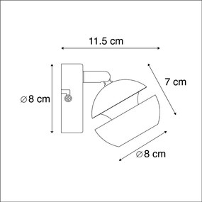 Proiector modern cu 1 lumină negru cu interior auriu - Buell Deluxe