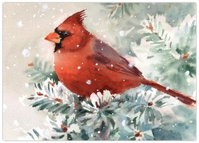 Tablou pe sticlă - Cardinal (70x50 cm)