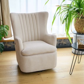 Scaun pivotant de relaxare, gri-bej, MAREN