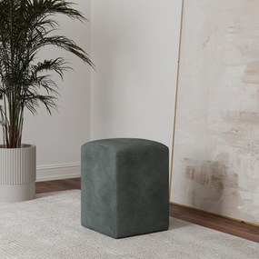 Taburet Tapitat Talin, Menta, Stofa, L 35 x l 35 x H 45 cm