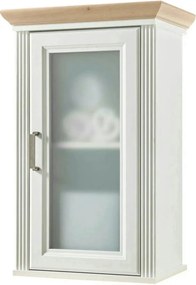 Dulap baie suspendat JASMIN, alb/stejar artisan, PAL, cu o usa, 48x33x