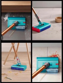 Aspirator vertical Dyson V10 Cyclone Submarine 594446-01, 150AW, 0,76 L, 60 min, uscat/umed, 3 moduri, golire igienică, Root Cyclone™, nichel/turcoaz