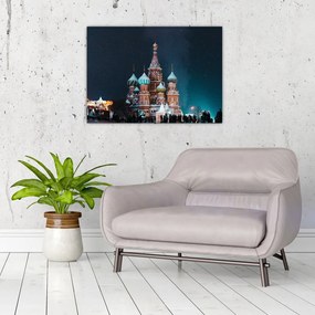 Tablou pe sticlă construcției din Rusia (70x50 cm)