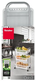 Raft mobil cu 3 coșuri Metaltex Oslo, înălțime 63 cm