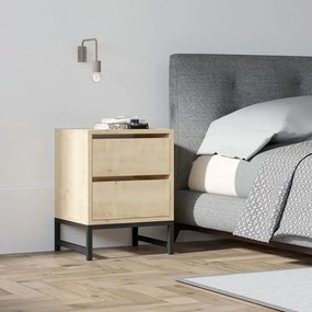 Noptiera Oliva cu 2 sertar culoare nuc 55 cm