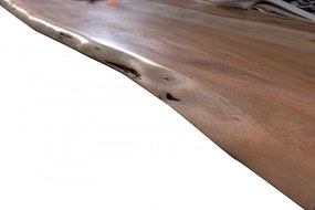 Masa dreptunghiulara cu blat din lemn de salcam Tables &amp; Benches 140x80x77 cm maro inchis/negru
