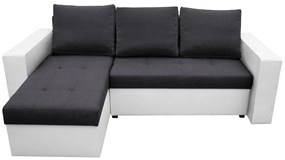 Coltar extensibil Toledo, 226x145x79 cm, 2 lazi depozitare, Reversibil, Alb/Antracit