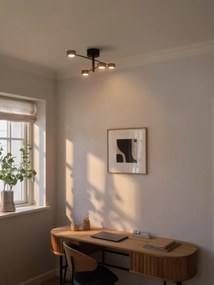 Lustra LED cu 4 spoturi, design modern, 3-Step MOODMAKER, Clyde 4 negru