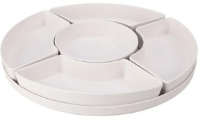 Set de servire EH din melamină 6 buc, alb