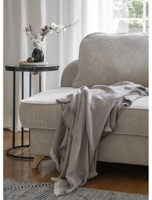 Șezlong bej cu tapițerie din catifea reiată (cu colț pe partea dreaptă) Chic Charlotte – Miuform