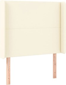vidaXL Tăblie de pat cu aripioare, crem, 93x16x118/128 cm, piele eco