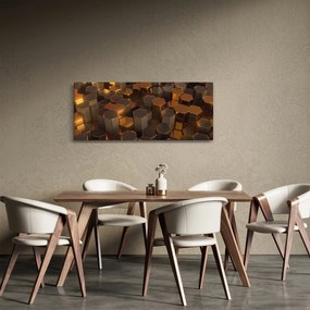 Tablou - Hexagoane de bronz (120x50 cm)