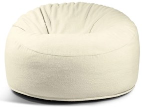 Fotoliu bean bag crem cu tapițerie din țesătură bouclé Om 110 – SLOWDOWN