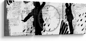 Tablou - Artă stradală - zarvă (cu ceas) (90x30 cm)