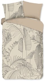 Lenjerie de pat bej din bumbac pentru pat de o persoană, extinsă 140x220 cm Sym – Good Morning