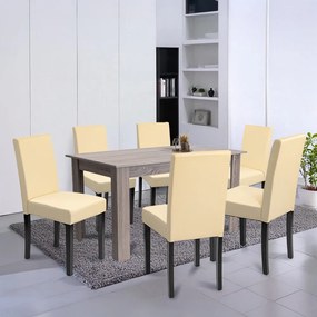 Set de masă Leon 6+1 stejar York-bej