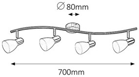 Rabalux 6304 - Lampa spot SOMA 4xE14/40W/230V