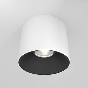Spot LED aplicat, plafoniera design tehnic Alfa alb, negru 10cm