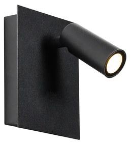 Lampa de perete exterioara moderna neagra cu LED IP54 - Simon