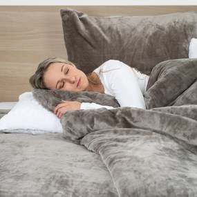 Lenjerie de pat din microflanelă 4Home gri, 140 x 200 cm, 70 x 90 cm