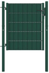 Poarta de gard, verde, 100x101 cm, PVC si otel Verde, 100 x 101 cm