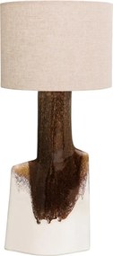 Lampa de masa din ceramica, cu abajur din in, Ecume des Roches