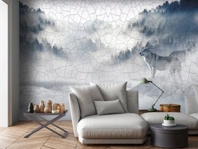 Fototapet - Lupul în ceață (152,5x104 cm)