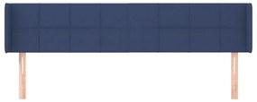 Tablie de pat cu aripioare albastru 163x16x78 88 cm textil 1, Albastru, 163 x 16 x 78 88 cm