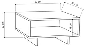 Măsuță de conferință Hola Oak Anthracite