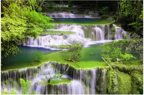 Tablou - Cascada Huay Mae Khamin, Kanchanaburi, Thailanda (90x60 cm)