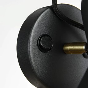 Aplica de perete cu spot ASTAMA 1xE27/40W/230V, negru/alamă