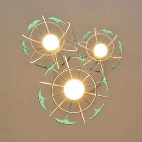 Lustră pe cablu pentru copii STARS 3xE27/15W/230V turcoaz/alb
