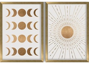 Poster cu ramă 38x53 cm Moon &amp; Sun – Wallity