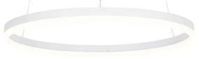 Lampă pendant de design albă 60 cm cu LED inclus, cu dimmer în 3 trepte - Anello