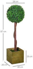 Outsunny Copac Artificial de Cimisir cu Ghiveci Planta Artificiala Inaltime 87cm