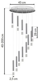 Candelabru pe sfoară ICE 12xLED/1W/230V