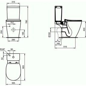 Vas wc pe pardoseala Ideal Standard Connect Aquablade