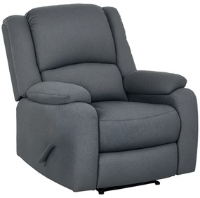 HOMCOM Fotoliu de relaxare, funcție de culcare și suport de picioare, reglabil, până la 150 kg, cadru din oțel, 90 x 96 x 98 cm, Gri | Aosom Romania