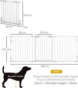 PawHut Gard Pliabil și Modular pentru Câini cu 3 Panouri Alb | Aosom Romania