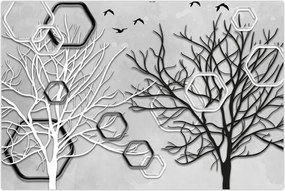 Tablou abstract cu pomi (90x60 cm)