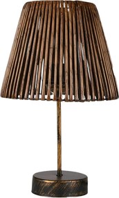 Veioza FAUNE, negru/maro, bambus/metal, 25x45 cm